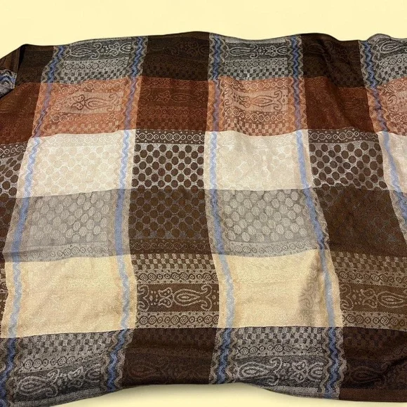 Vintage Patchwork Fringe Scarf Pashmina-Inspired Boho Hippie Festival - Picture 6 of 7